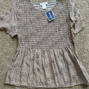 Peplum cheetah top